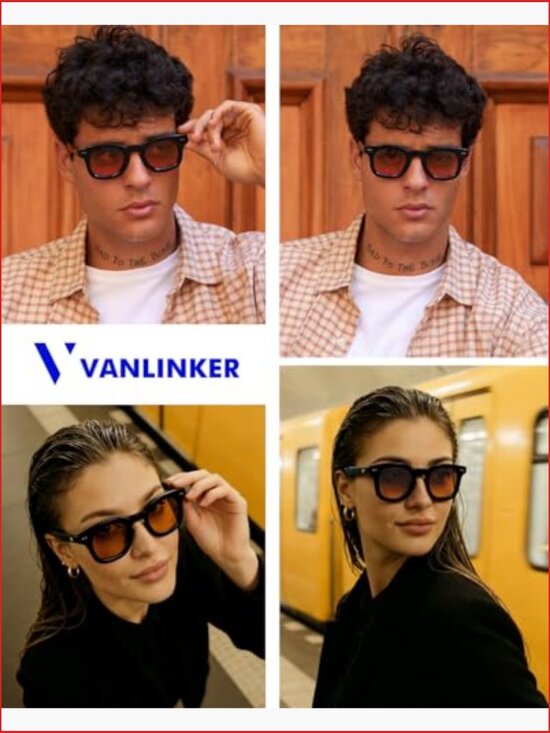 Retro Small Chunky Square Polarized Sunglasses for Men Women VL9881 main image 7